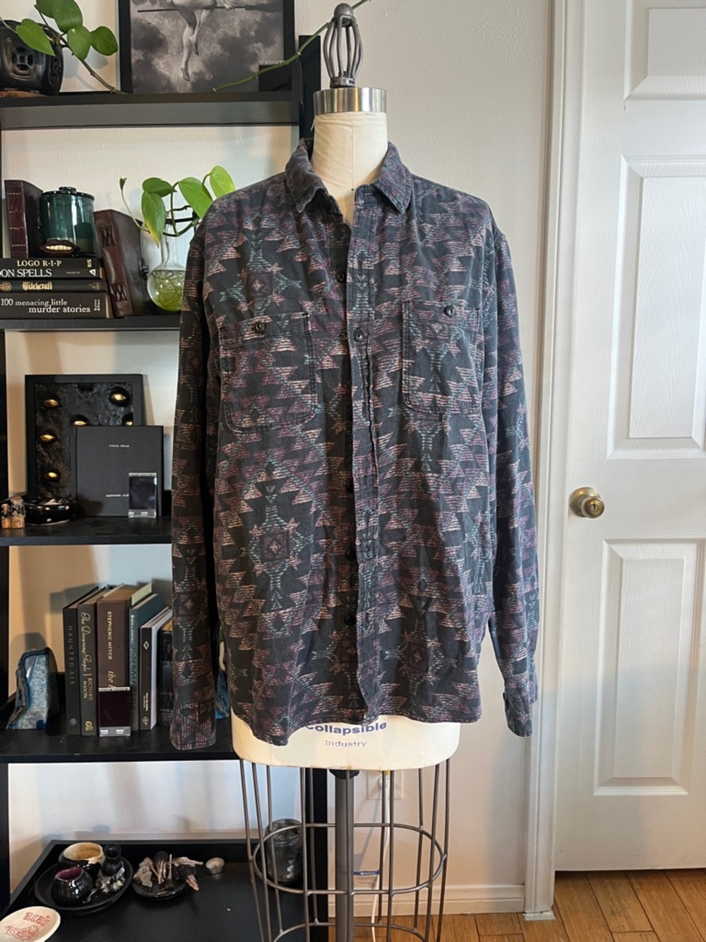 Purple Grey and Blue Patterned Flannel Longsleeve Shirt Stapleford Workwear S-P